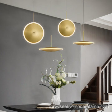 UFO shape chandelier lamp gold led pendant light